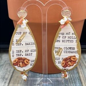 ⭐️Adorned Crown Jewelry assemblage lightweight love baking sweets earrings